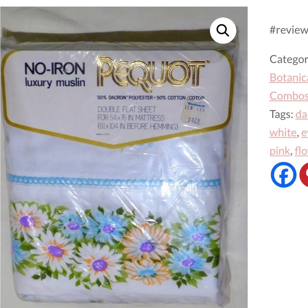 🩵 Pequot vintage twin fitted sheet with two standard pillowcases
